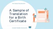 A Sample of Translation for a Birth Certificate