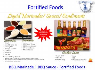 BBQ Marinade | BBQ Sauce - Fortified Foods
