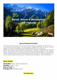8 Night 9 days Himachal Tour packages