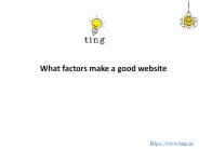 What factors make a good website?