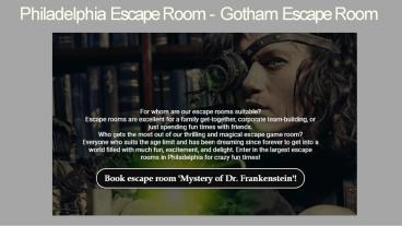 Philadelphia Escape Room - Gotham Escape Room