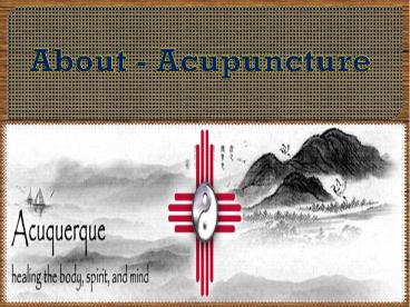 About - Acupuncture