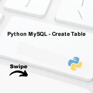 Python my SQL - create table