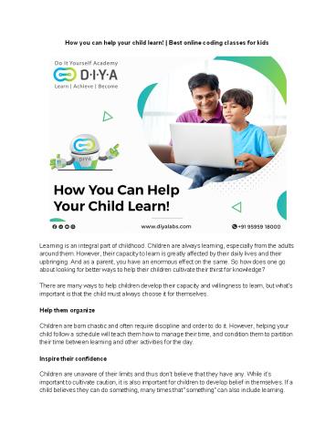 How you can help your child learn! | Best online coding classes for kids
