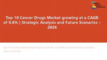 Top 10 Cancer Drugs Market: Skateboards to Surpass at 9.8% CAGR During 2019-2026