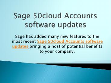 How to Check Sage 50cloud Accounts software updates