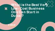 What is the Best Very Low-Cost Business One Can Start in Dubai? https://www.dubaibusinesssetup.ae/