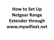 How to Set Up Netgear Range Extender through www.mywifiext.net