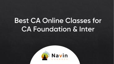 BEST CA Online Classes for CA Foundation & Inter