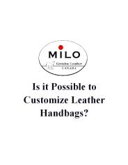 Is it Possible to Customize Leather Handbags?