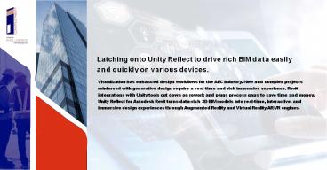 Latching onto Unity Reflect to drive rich BIM  data easily