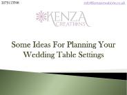 Some Ideas For Planning Your Wedding Table Settings