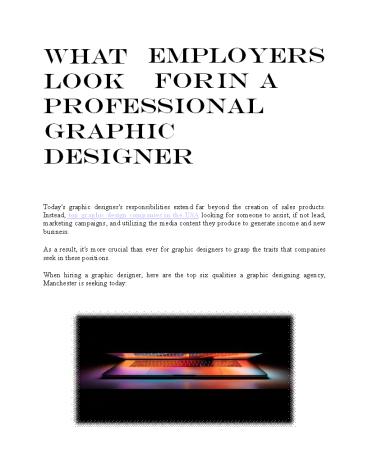 What Employers look for in A Professional Graphic Designer