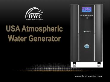 USA Atmospheric water generator