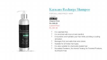 Buy Keracare Recharge Shampoo Online - Godrej Professional