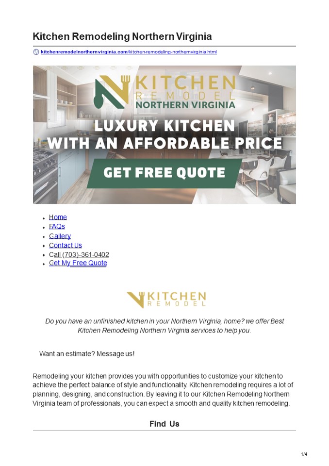 KITCHEN REMODELING NORTHERN VIRGINIA