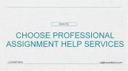 How To Choose Professional Assignment help Services : Quora