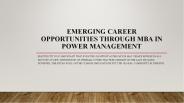 Emerging Career Opportunities through MBA in Power Management