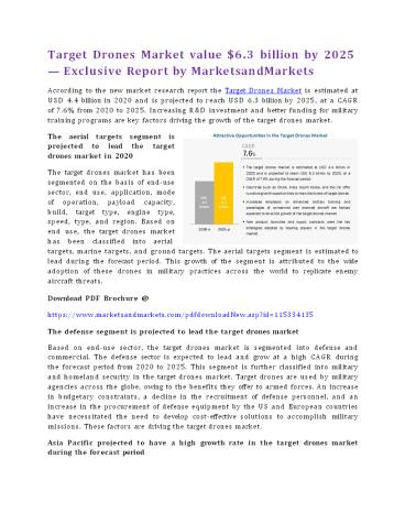 Target Drones Market value $6.3 billion by 2025 — Exclusive Report by MarketsandMarkets™