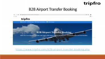 B2B Airport Transfer Booking