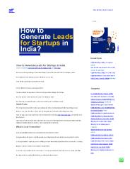 How To Generate Leads For Startups in India