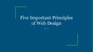Five Important Principles of Web Design