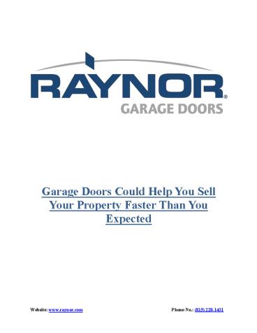 Garage Doors Could Help You Sell Property Faster