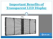 Important Benefits of Transparent LED Display
