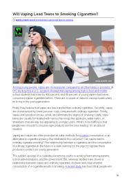 Will Vaping Lead Teens to Smoking Cigarettes?