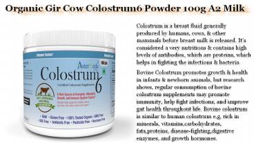 Asterveda Organic Gir Cow Colostrum 6 Powder
