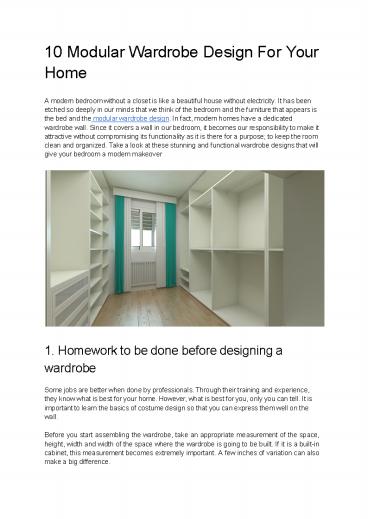 10 Modular Wardrobe Design For Your Home