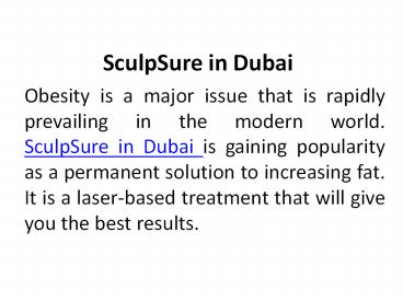 SculpSure in Dubai