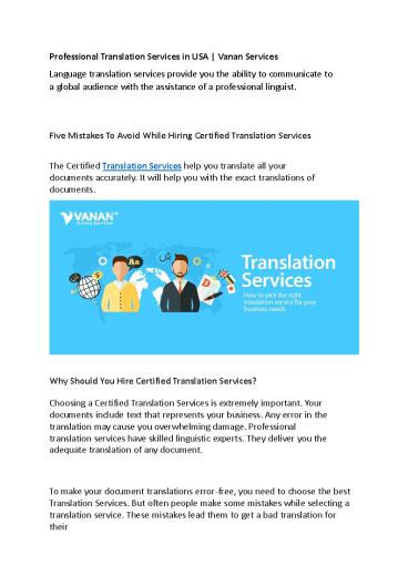 Translation Services