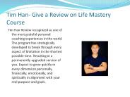Life Mastery Achievers Course by Tim Han