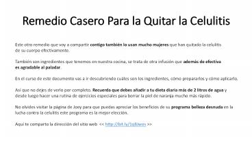 Remedio Natural para la Celulitis