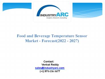Food and Beverage Temperature Sensor Market