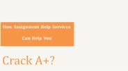How Assignment Help Services Can Help You