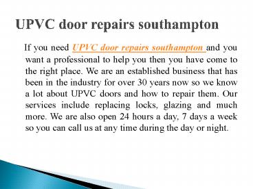 UPVC door repair southampton