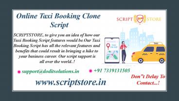 Readymade Taxi Booking Script - SCRIPTSTORE.IN