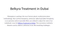 Belkyra Treatment in Dubai
