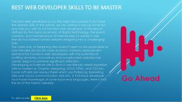 Top 10 skills you need to become the best web developer