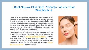 5 Best Natural Skin Care Products For Your Skin Care Routine