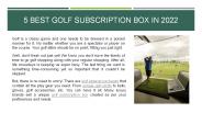 5 Best Golf Subscription Box In 2022