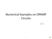 Numerical Examples on OPAMP Circuits