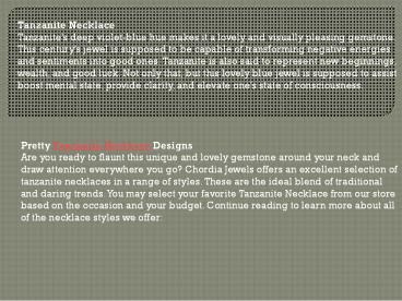 Get Tanzanite Necklace online at Chordia Jewels