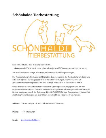 Schönhalde Tierbestattung