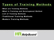 Training Methods in HRM
