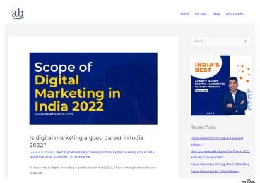 Is digital marketing a good career in India 2022?