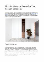 Modular Wardrobe Design For The Fashion Conscious