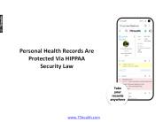 Personal Health Records Are Protected Via HIPPAA Security Law